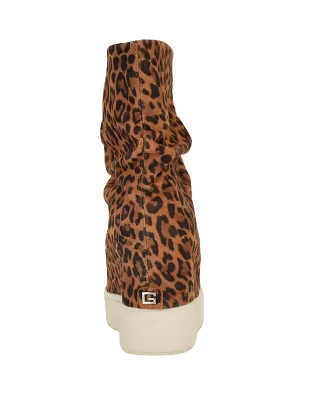 Women's Guinna Fold Over Slouchy Booties - Leopard Suede - 3
