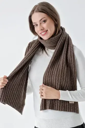 Women's Hair Braid Soft Touch Scarf Coffee 23W504-Coffee - 1