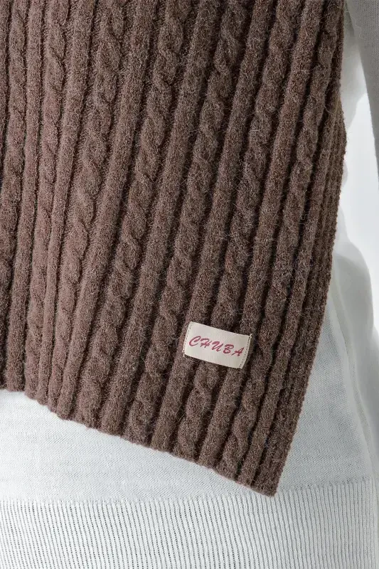 Women's Hair Braid Soft Touch Scarf Coffee 23W504-Coffee - 5