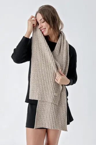 Women's Hair Braid Soft Touch Scarf Mink 23W504 - CHUBA (1)