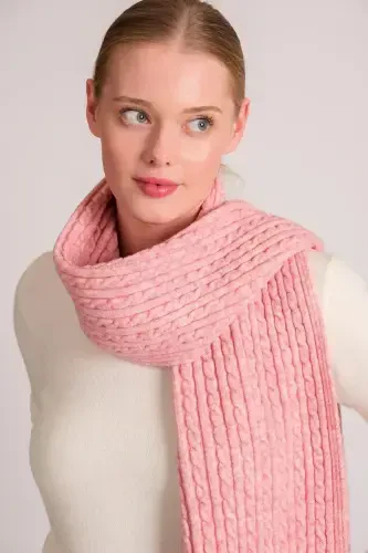 Women's Hair Braid Soft Touch Scarf Pink 23w504-Pink - 1