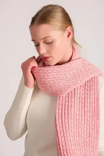 Women's Hair Braid Soft Touch Scarf Pink 23w504-Pink - 3