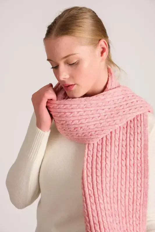 Women's Hair Braid Soft Touch Scarf Pink 23w504-Pink - 3