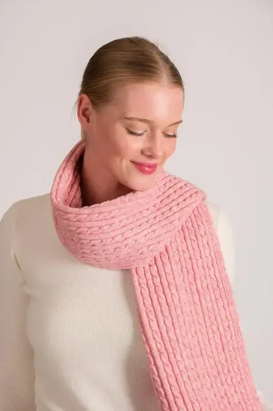 Women's Hair Braid Soft Touch Scarf Pink 23w504-Pink - 4