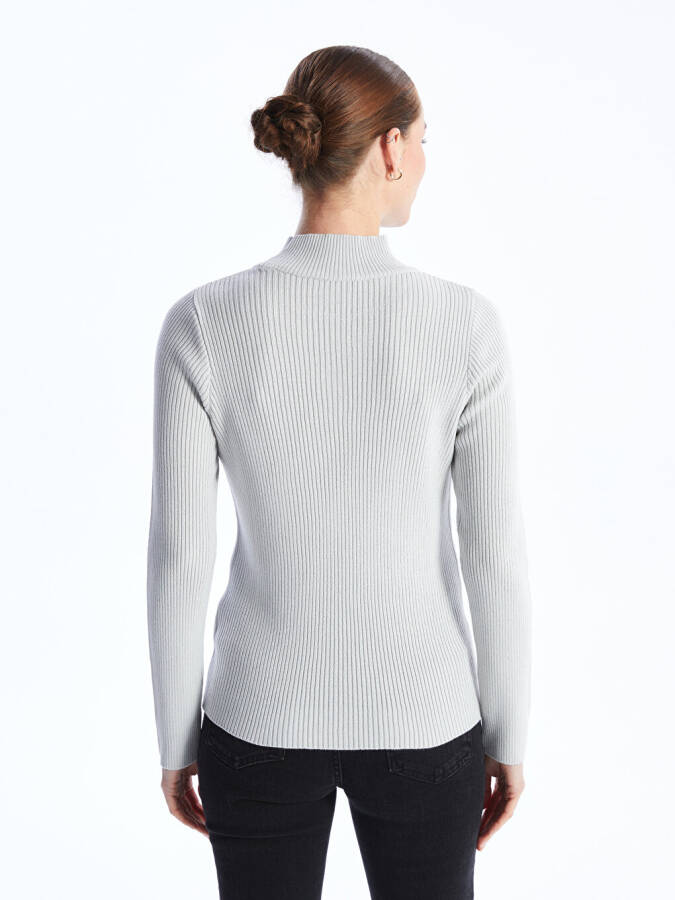 Women's Half Fisherman Neck Plain Long Sleeve Knit Sweater - 19