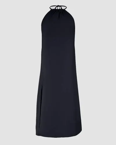 Women's Halter Neck Sleeveless Viscose Dress - 4