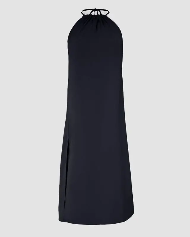 Women's Halter Neck Sleeveless Viscose Dress - 4