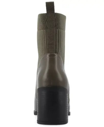 Women's Harlowe Chelsea Knit Block Heel Booties - Olive - 3