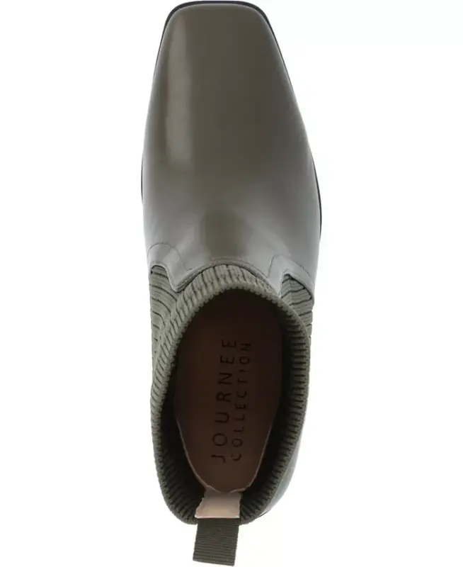 Women's Harlowe Chelsea Knit Block Heel Booties - Olive - 4