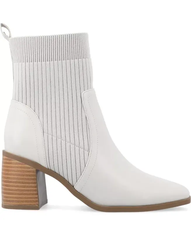 Women's Harlowe Chelsea Knit Block Heel Booties-Stone - 2