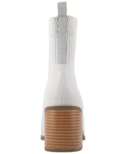 Women's Harlowe Chelsea Knit Block Heel Booties-Stone - 3