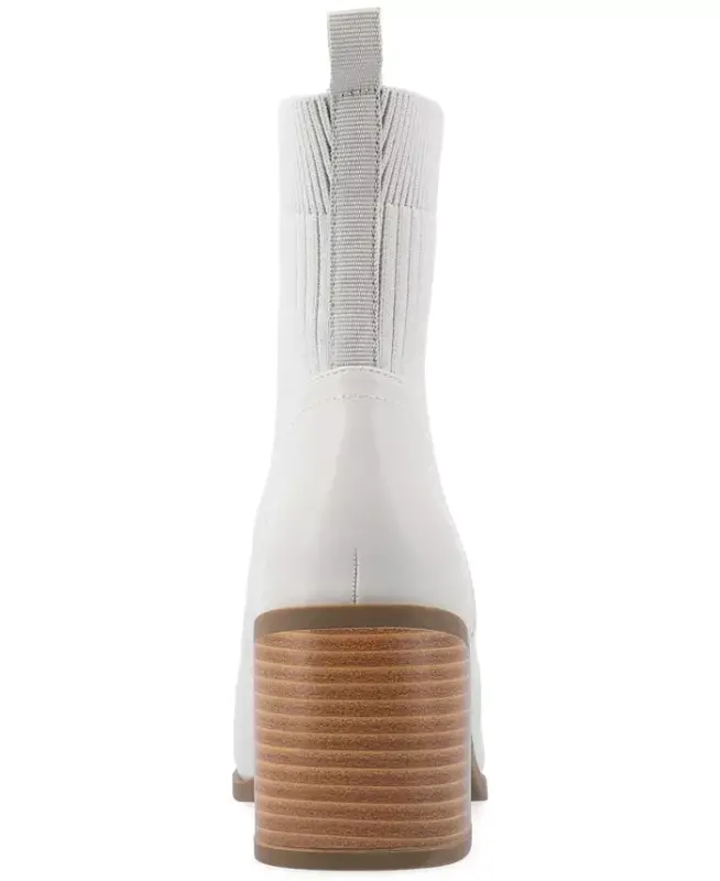 Women's Harlowe Chelsea Knit Block Heel Booties-Stone - 3