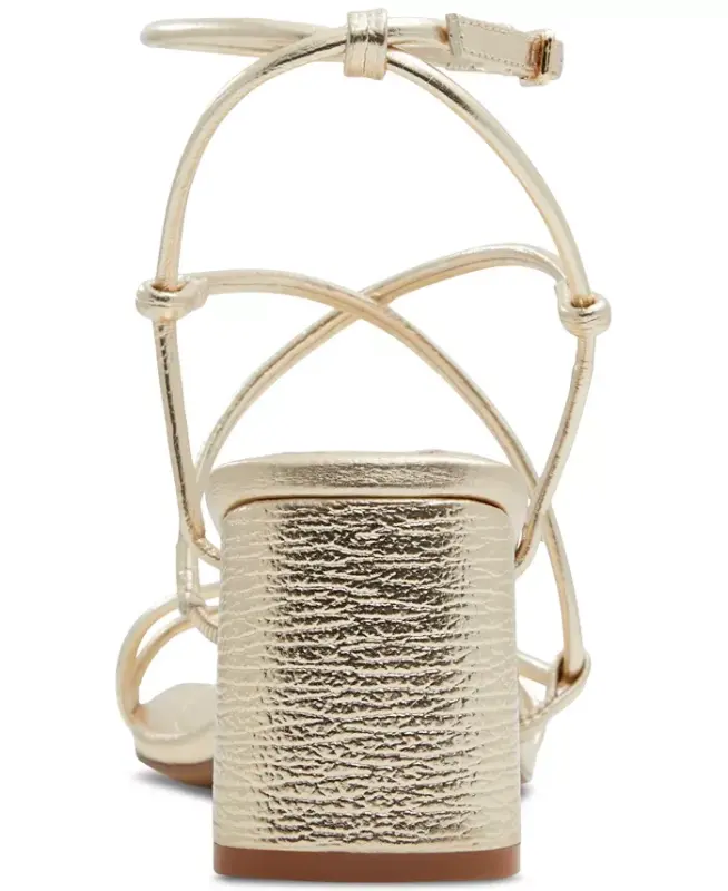 Women's Harmonni Strappy Block-Heel Dress Sandals-Gold Metallic - 3