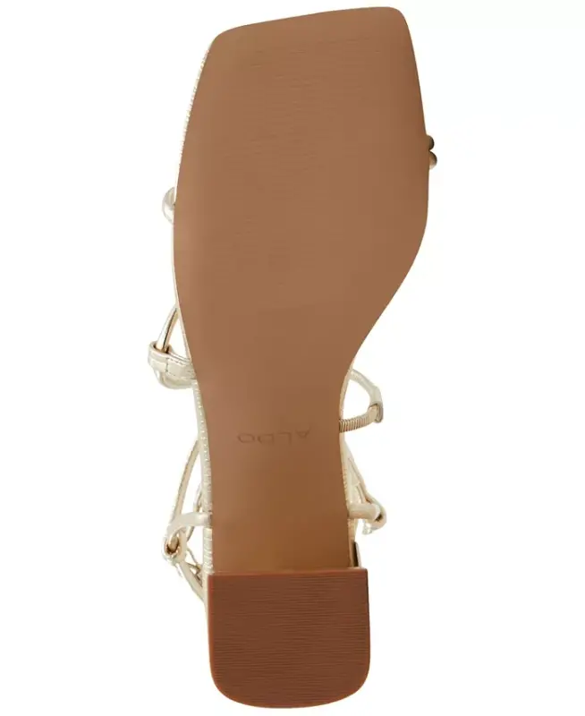 Women's Harmonni Strappy Block-Heel Dress Sandals-Gold Metallic - 5