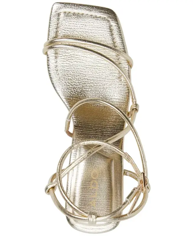 Women's Harmonni Strappy Block-Heel Dress Sandals-Gold Metallic - 7