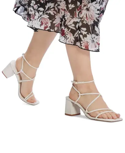 Women's Harmonni Strappy Block-Heel Dress Sandals - White Smooth - 6