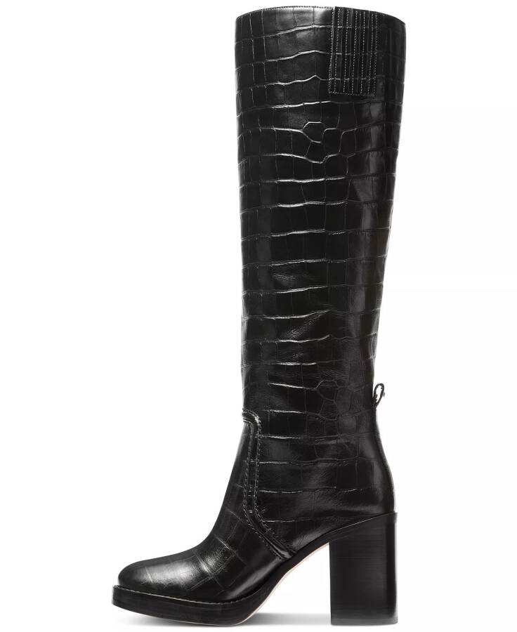 Women's Hayden Croc-Embossed Boots Black - 4