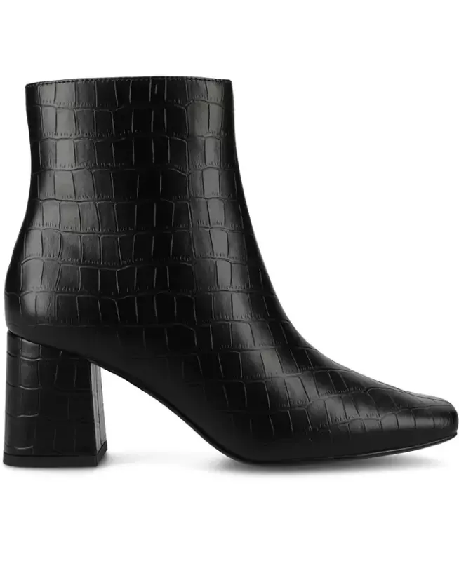 Women's Haylinn Block Heel Dress Booties - Black Croco - 2