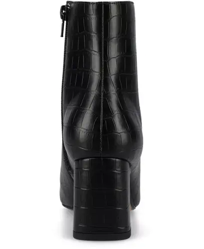 Women's Haylinn Block Heel Dress Booties - Black Croco - 3