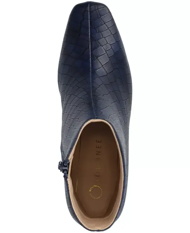 Women's Haylinn Block Heel Dress Booties - Blue Croco - 4