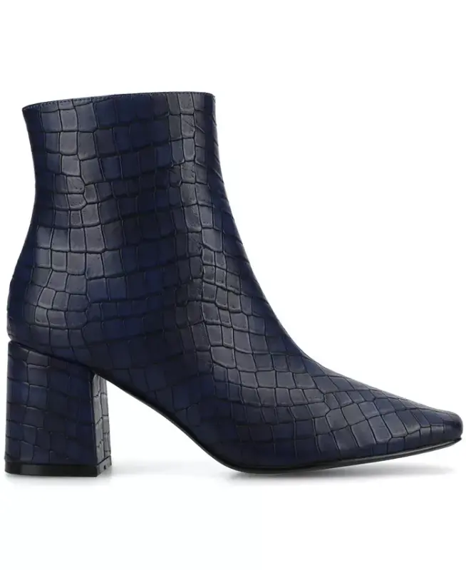 Women's Haylinn Block Heel Dress Booties - Blue Croco - 2