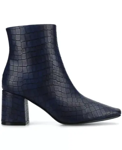Women's Haylinn Block Heel Dress Booties - Blue Croco - JOURNEE COLLECTION (1)