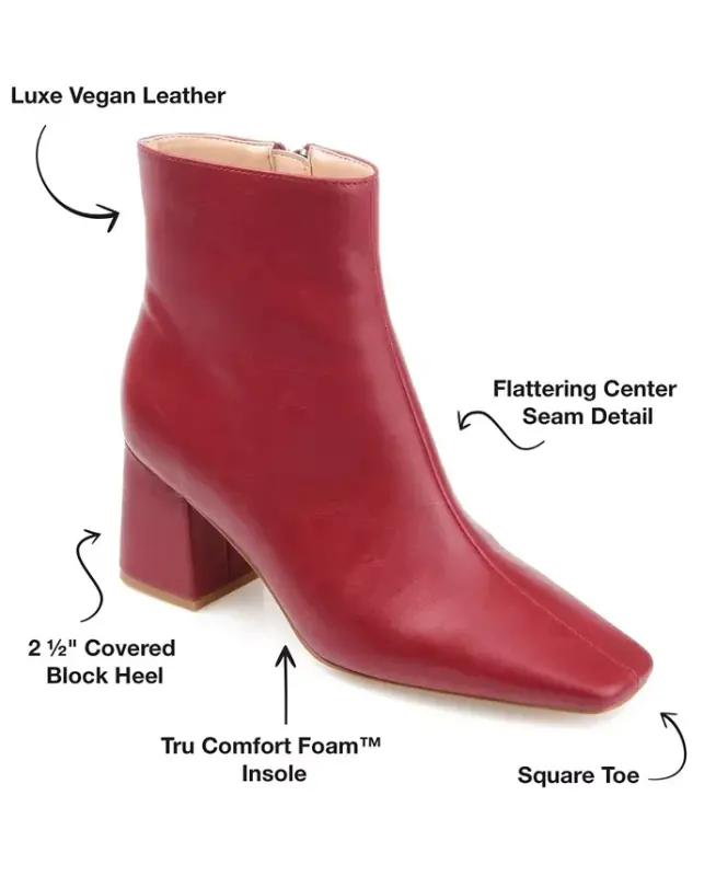 Women's Haylinn Block Heel Dress Booties-Brick - 6