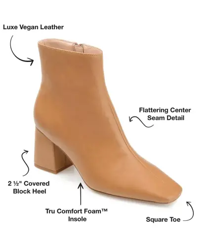 Women's Haylinn Block Heel Dress Booties - Tan - 8