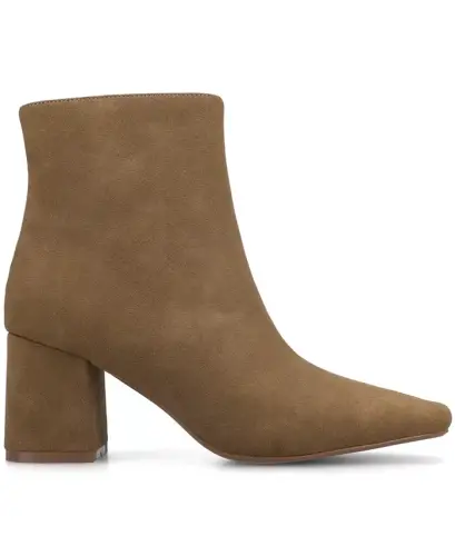 Women's Haylinn Block Heel Dress Booties - Taupe Suede - JOURNEE COLLECTION (1)
