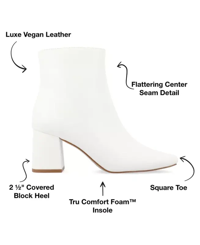 Women's Haylinn Block Heel Dress Booties - White - 8