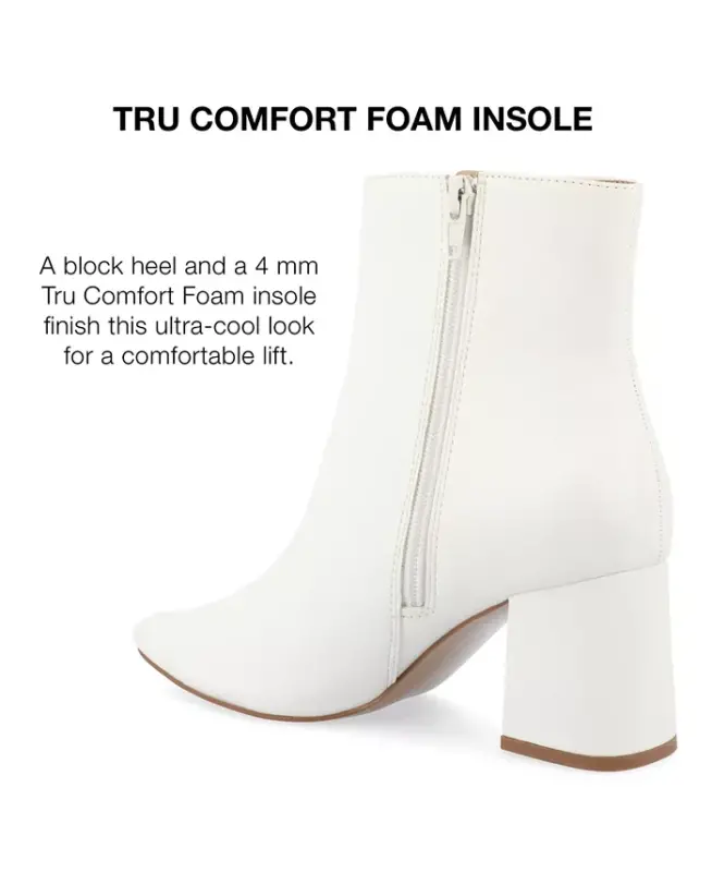 Women's Haylinn Block Heel Dress Booties - White - 10