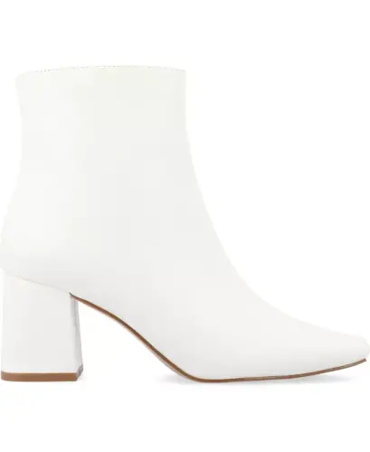 Women's Haylinn Block Heel Dress Booties - White - JOURNEE COLLECTION (1)