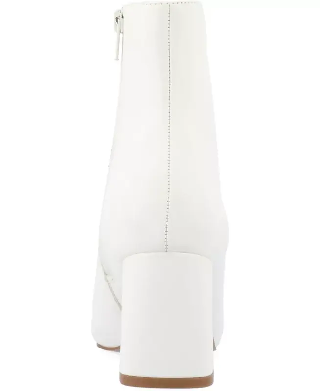 Women's Haylinn Block Heel Dress Booties - White - 5