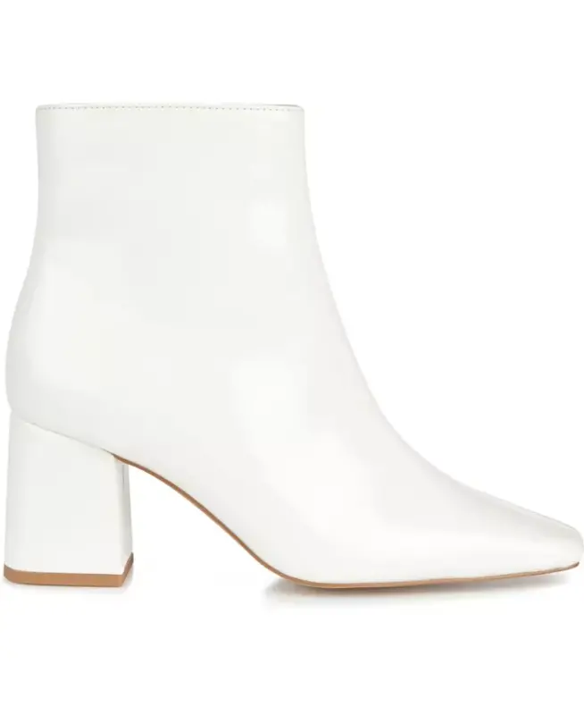 Women's Haylinn Block Heel Dress Booties-White Patent - 2