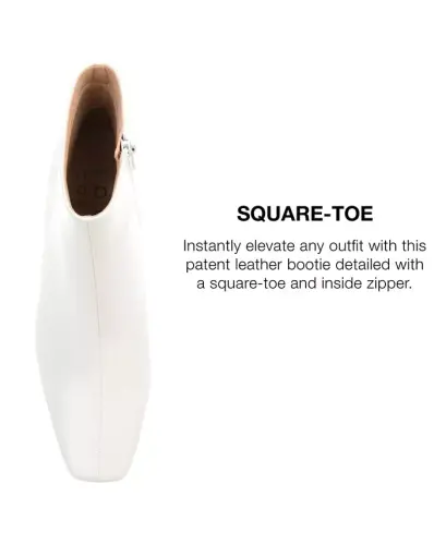 Women's Haylinn Block Heel Dress Booties-White Patent - 9