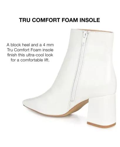 Women's Haylinn Block Heel Dress Booties-White Patent - 10