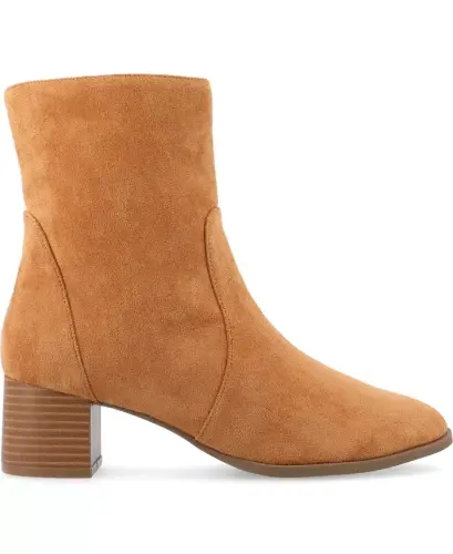 Women's Hayven Block Heel Almond Toe Booties - JOURNEE COLLECTION (1)