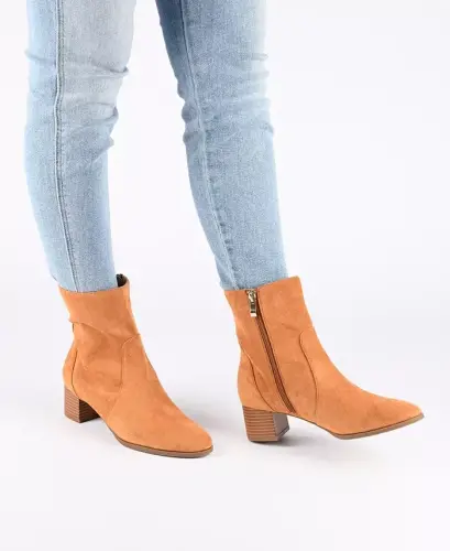 Women's Hayven Block Heel Almond Toe Booties - 6