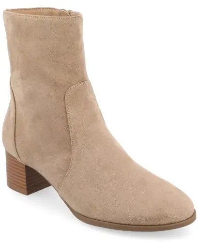 Women's Hayven Block Heel Almond Toe Booties - Taupe - 1