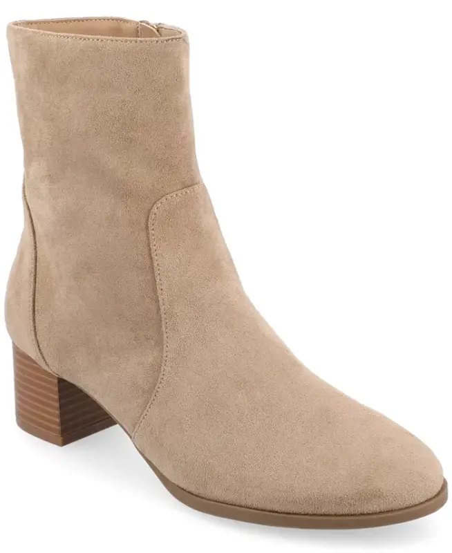 Women's Hayven Block Heel Almond Toe Booties - Taupe - 1