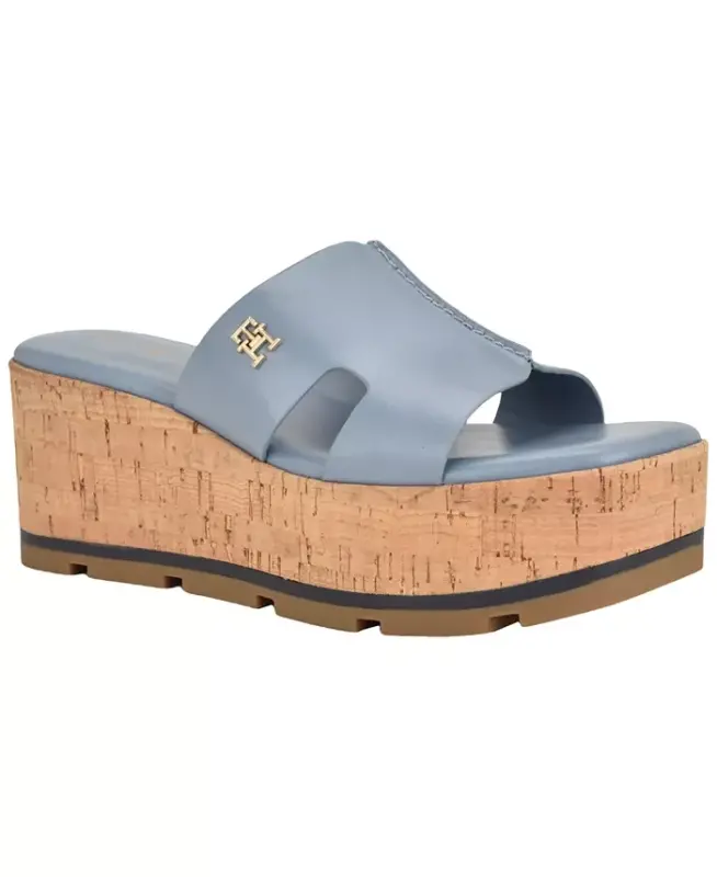 Women's Heliena High Platform Wedge Sandals - Blue - TOMMY HILFIGER