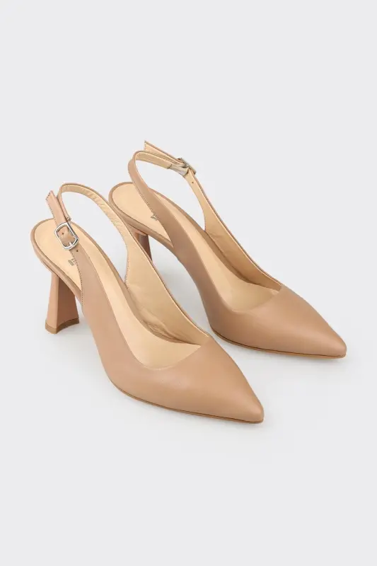 Women's High Heel Shoes in Natural Leather - 2