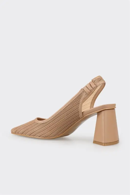 Women's High Heel Shoes, Natural Leather - 3