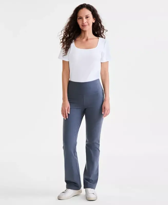 Women's High-Rise Bootcut Leggings, Created for Modazone -East Side Grey - STYLE & CO