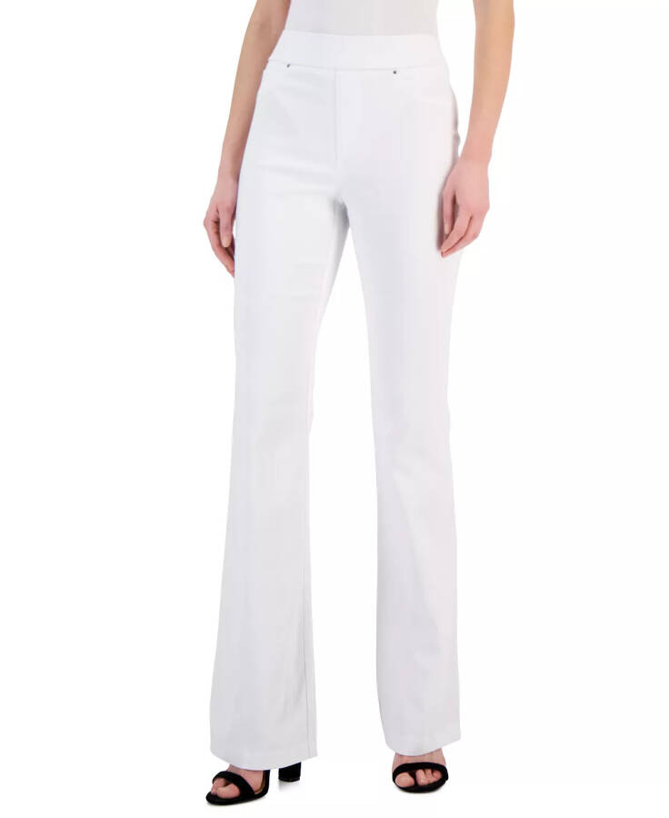 Women's High-Rise Pull-On Flare-Leg Pants, Created for Modazone Bright White - 1