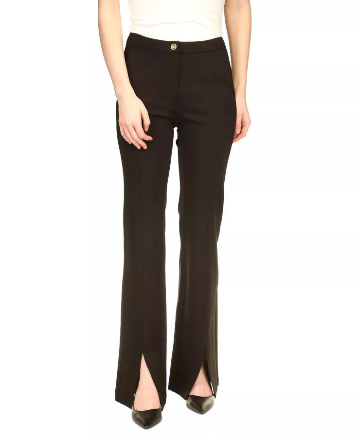 Women's High-Rise Split-Front Pants Black - 1