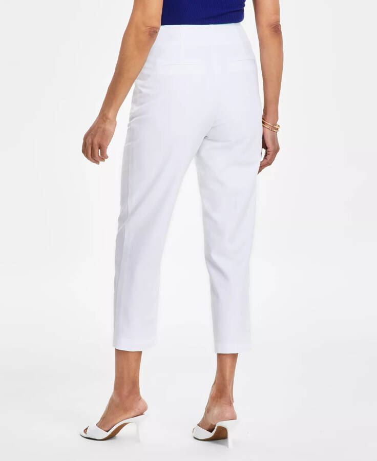 Women's High Rise Tapered Cropped Pants, Created for Modazone Bright White - 2