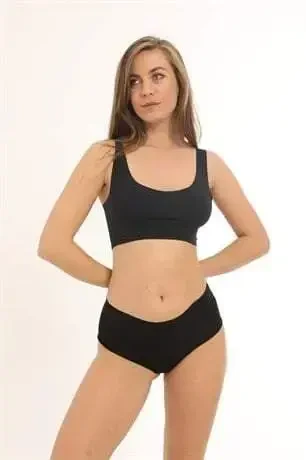 Women's High Waist Basic Seamless Laser Cut Briefs 3-Pack Black - 14