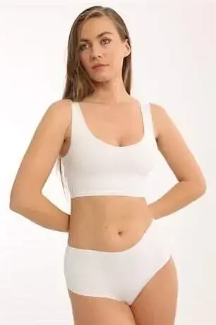 Women's High Waist Basic Seamless Laser Cut Panty 3 Pack White - 13