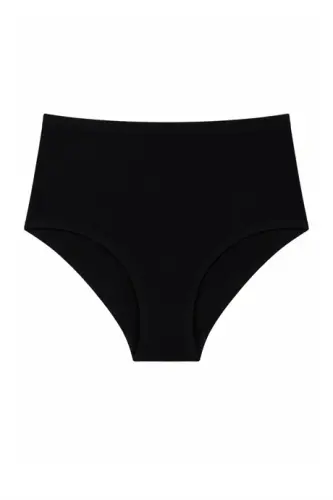 Women's High Waist Briefs Black 6-Pack Cotton Lycra Stretch Comfortable Underwear - BÜYÜKBEDENIZ (1)